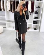 Melns Žakete-kleita Ar Jostu