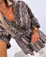 Ussimuster Kroogitud Varrukatega Vööga Pluus