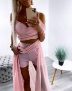 Violetinė Dviejų Dalių Komplektas Iš šifono