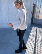 Grey High Neck Warm Knit