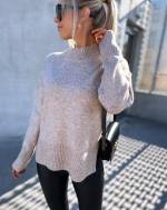 Grey Soft Sweater With Slit