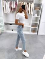 Sinine Stretchid Mom Fit Teksad