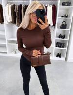 Tumši Sarkans Garroku Elastīga Topa Blūze