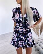 Fuksia Lühike Jumpsuit