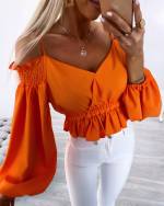 Valge Õlapaeltega Mugav Crop-top