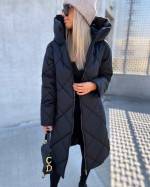 Juoda Quilted Light Winter Coat With High Collar