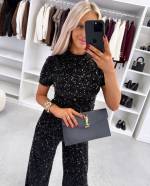 Melns Mīkstas Bikses Ar Fliteriem