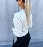 Light Beige Buttoned Soft Sweater