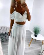 Violetinė Dviejų Dalių Komplektas Iš šifono