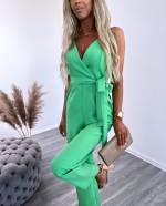 Светло-розовый Длинный комбинезон с карманами 