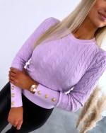 Beige Sweater With Golden Buttons