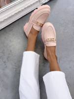 Roosa Kuldse Detailiga Seemisnahksed Mokassiinid