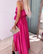 Pink Silky Maxi Dress