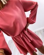 Khaki Keskelt Seotav Mugav Vabaaja Kleit