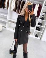 Melns Žakete-kleita Ar Jostu