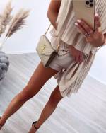 Бирюзовый Комбинезон со складками