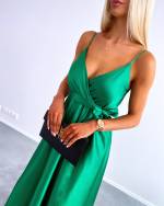 Dark Green Silky Maxi Dress