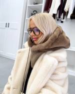 темно-красный Шапка-бини с воротником