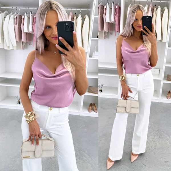 Violetinė Šilkinio Efekto Palaidinė