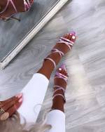 White Open Toe Pointed Stiletto Heels