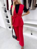 Šviesiai Rausvos Spalvos Patogaus Kirpimo Tiesios Kelnės