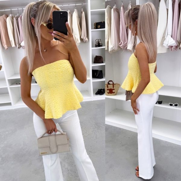 Yellow Peplum Blouse