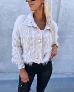 Beige Soft Buttoned Sweater