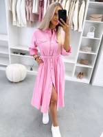 Roheline Vööga Pikem Kleit