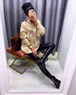 Geltona „Oversize" Megztinis