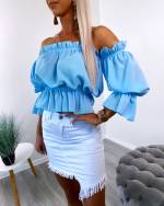 Valge Sifoonist Crop-top