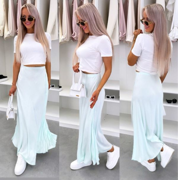 Turquoise Long Airy Skirt