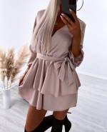 Фиолетовый Платье - комбинезон из скользкой ткани