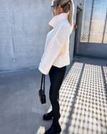 Light Beige High Neck Soft Sweater