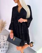 Black Flowy Patterned Dress