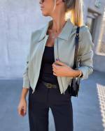 Beige Jacket With Zipper