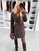 Melns Žakete-kleita Ar Jostu