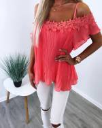 Light Pink Lace Chiffon Blouse