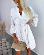 White Flowy Patterned Dress