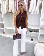 Heleroosa Kuldsete Nööpidega Vest