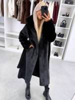 Серо-коричневый Роскошное зимнее пальто с капюшоном