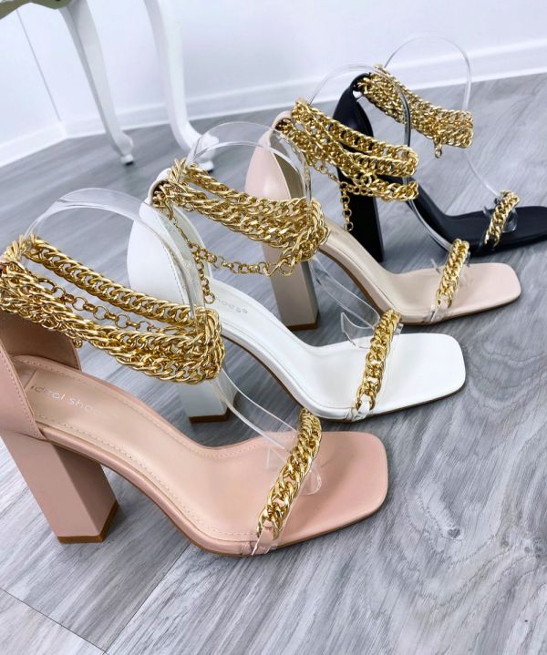 Black Gold Chain Shoes