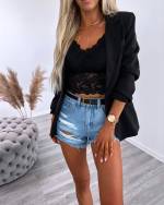 Punane Venivast Pitsist Crop Top