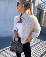 White Soft Buttoned Sweater