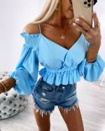 Valge Õlapaeltega Mugav Crop-top