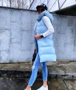 Must Lühem Kapuutsiga Vest