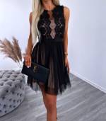 Black Lace Tulle Dress