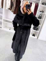 Серо-коричневый Роскошное зимнее пальто с капюшоном