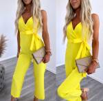 Светло-розовый Длинный комбинезон с карманами 