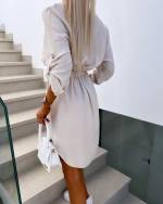 White Adjustable Waist Dress