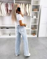 Helesinine Sirgelõikelised Stretch Teksad